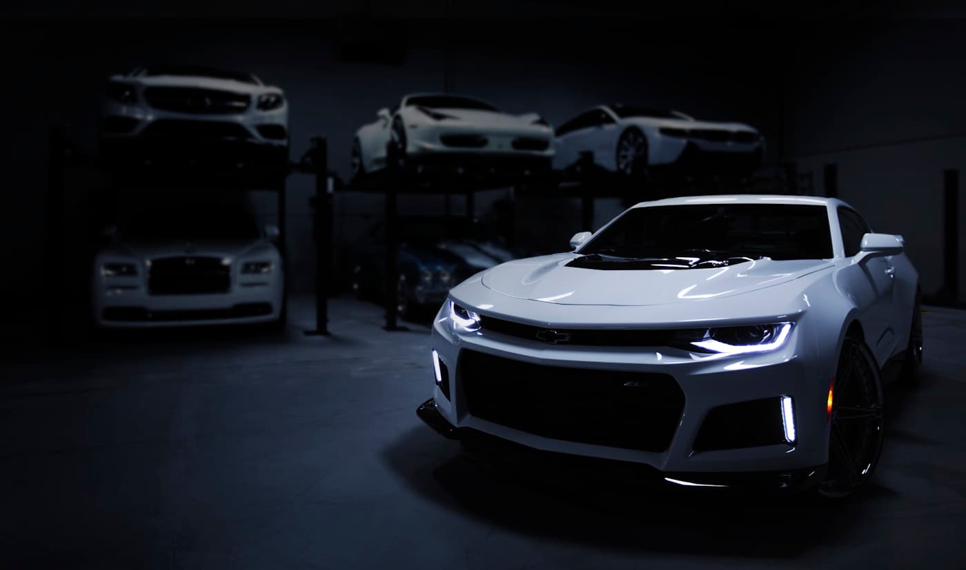 Modern car front view